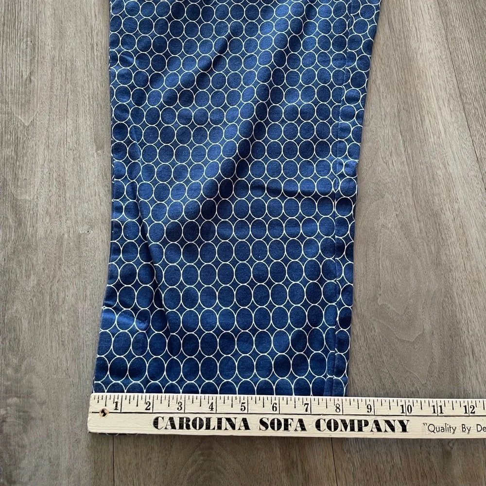 Talbots Stretch Cropped Causal Dress Pants Blue White Circle Pattern Women’s 14 - Picture 11 of 11